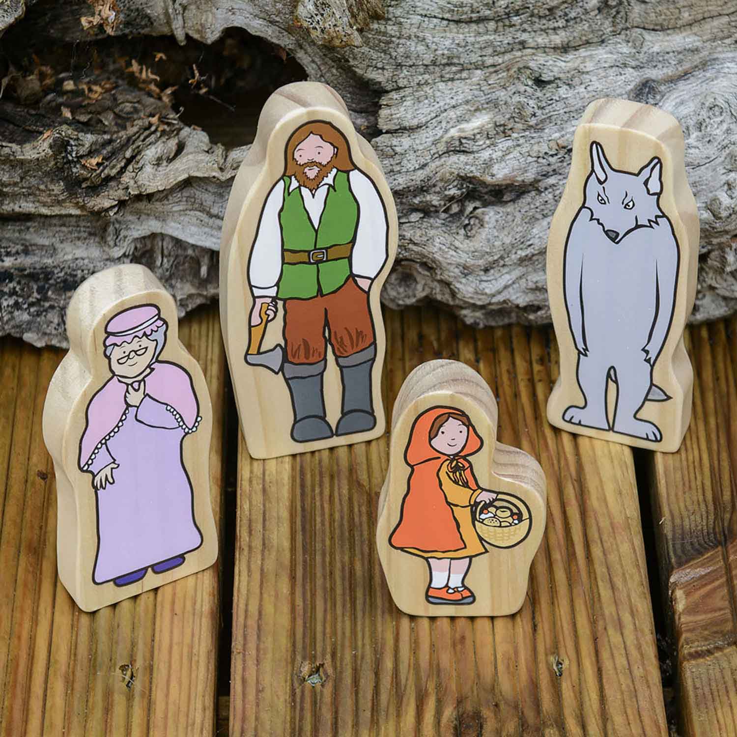 Fairy Tale Wooden Character Set, Little Red Riding Hood