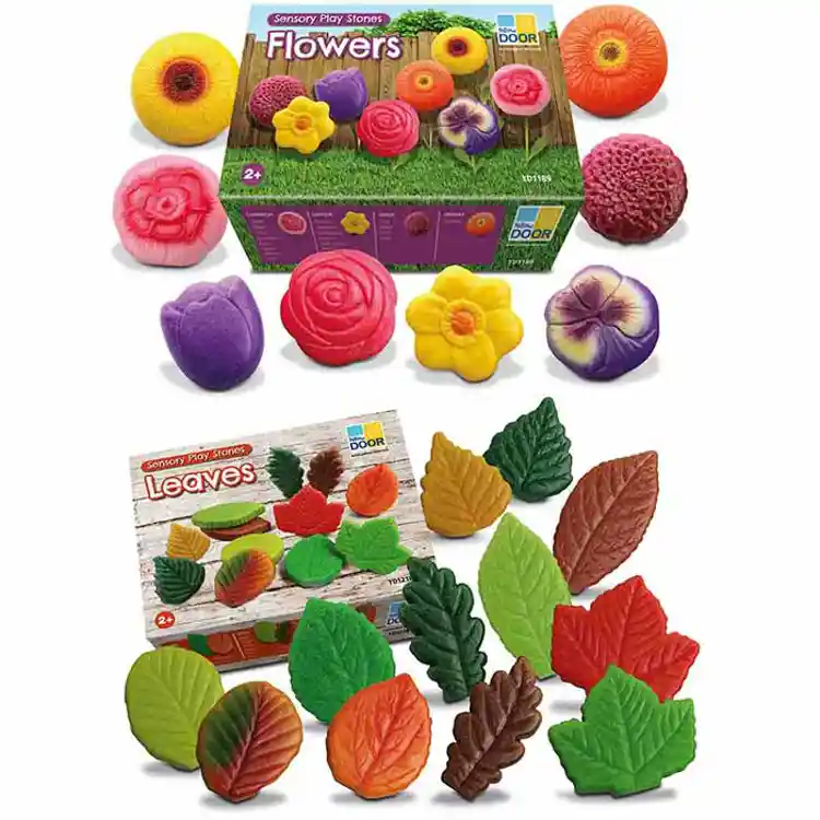 Flowers & Leaves Sensory Play Stones