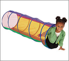 Create a Maze Activity preschooler climbing through a tunnel