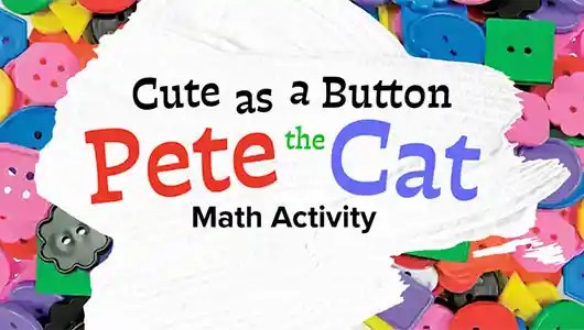 ​​​​Buttons with paint on top and Pete the Cat Mat Activity