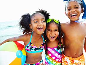 Children playing on the beach