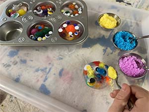 Frozen Loose Parts Treasures Process Art Activity