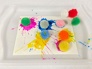 Pom Pom Smush Painting Art Activity