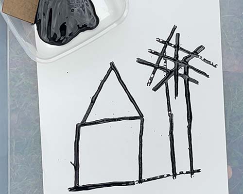 Simply Line Painting Literacy Process Art Activity