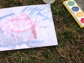 Outdoor painting with watercolors activity