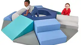 children climbing on Becker's Climb & Crawl Canyon