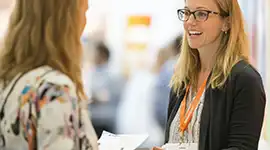 Two women sharing ideas 