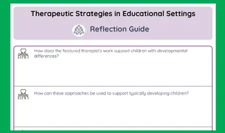 Therapeutic Strategies in Educational Settings Reflection Guide